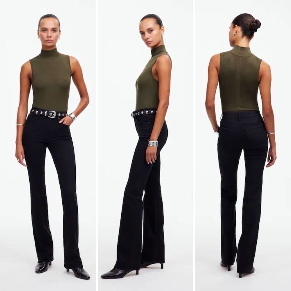 Madewell NWT Kick Out Full-Length Jeans in Black Frost Size 27